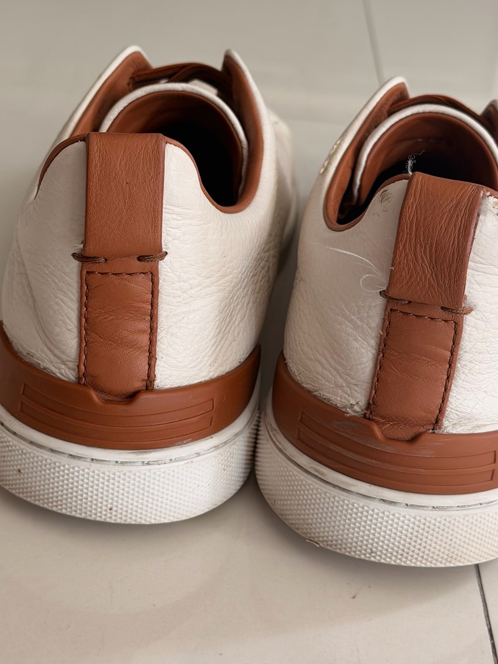 Zegna Triple Stitch Deerskin leather Slip on sneaker - Picture 6 of 8